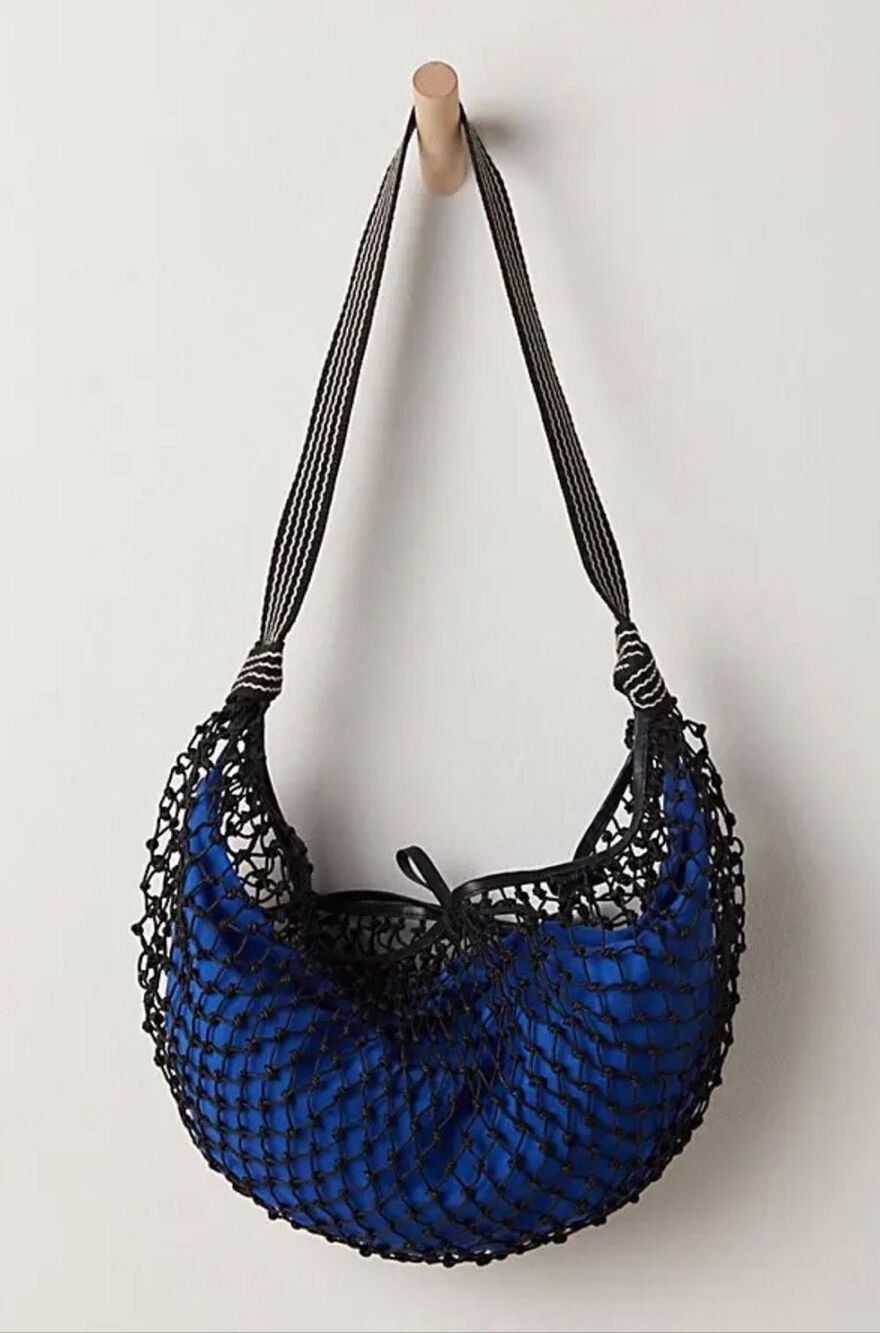 Free People Silver Springs Sling Bag Dark Blue